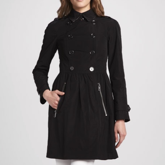 New! Burberry Brit Black Taffeta Anorak size 6
